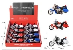 Alloy Pull-back Motorcycle with Light & Sound 3-color Mixed 8PCS