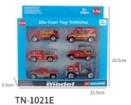 6PCS Gliding Firefighting Alloy Car