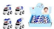 Q-version Alloy Police Inertia Car 12PCS