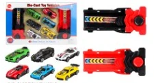 Ejection Alloy Gliding Mini Sports Car Dual Launcher Series - 7PCS Set