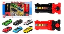 Ejection Alloy Gliding Mini Sports Car Dual Launcher Series - 7PCS Set