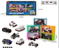 Container Alloy Gliding Police Car 12PCS