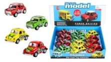 No-light Alloy Pull-back Graffiti Vintage Car 12PCS