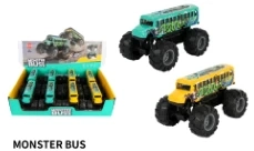 Alloy Pull-back High-roof Graffiti American School Bus 8PCS