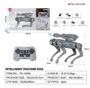 Intelligent Voice Remote Control Mechanical Dog Water Bullet Version Grey