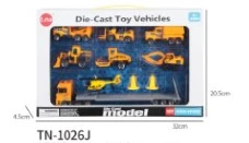 Alloy European Tractor with Airplane + 6PCS Engineering Cars