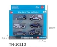 6PCS Gliding Police Alloy Car