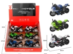 Alloy Pull-back S1000R Motorcycle with Light & Sound 3-color Mixed 6PCS