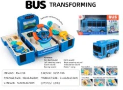 Kartun teka-teki lampu muzik roda pemandu ubah bentuk cerita bas kereta biru
