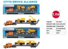 Alloy American Tractor with 2PCS Small Pull-back Engineering Cars