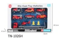 Alloy European Tractor with Airplane + 6PCS Fire Trucks