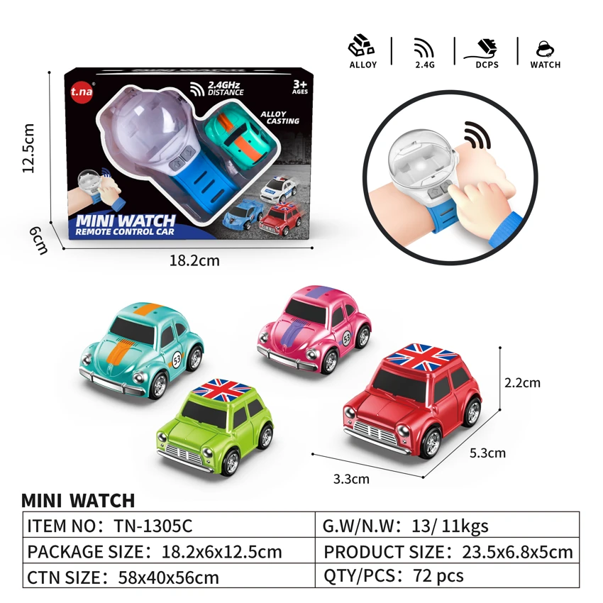 1:56 Dua-hub 2.4G kawalan jauh aloi jam tangan perlumbaan