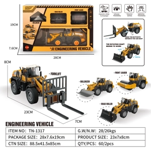 1:55 boleh dibongkar aloi inersia kejuruteraan roller jalan / forklift / bulldozer / forklift