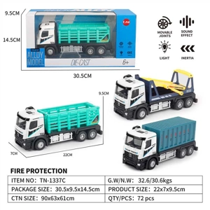 Light & Sound Inertia Alloy City Transport Car 3-style Mixed