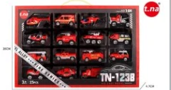 Simulation Alloy Gliding Fire Truck 15PCS