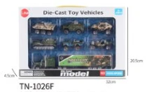 Alloy American Tractor with 6PCS Military Cars