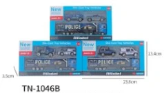 Alloy European Tractor Trailer with 2PCS Police Cars