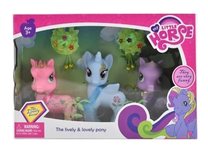 3 Styles Mixed Mini Vinyl Ponies with Pony Accessories
