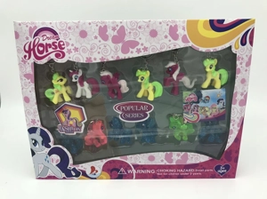 High-grade Box Mixed Pack: 12 Plastic & Crystal Pony Polly Keychains