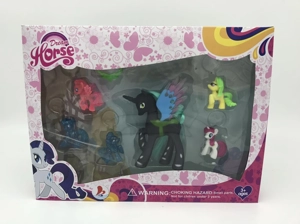 High-grade Box Set: 1 Plastic Pegasus Polly + 6 Plastic Pony Pollys with Accessories