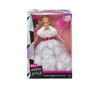 High-grade 11.5-inch Solid Body Movable Hand Wedding Barbie with Comb & Mirror Accessories