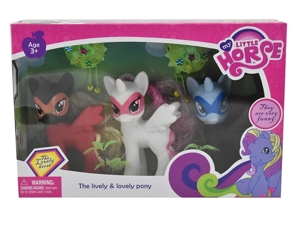 3 Styles Mixed Mini Vinyl Ponies with Pony Accessories