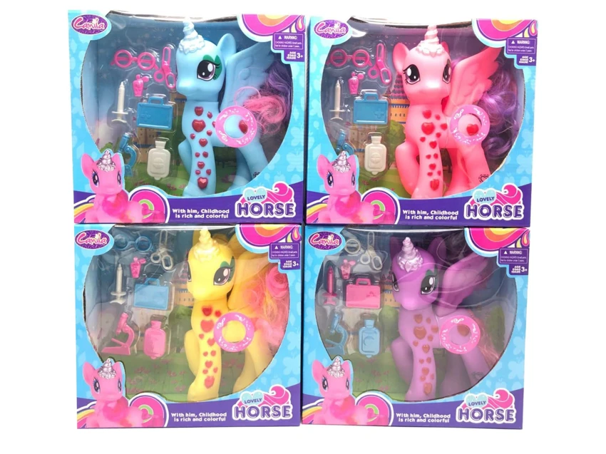 High-grade Vinyl Diamond Unicorn Pony Polly with Light & Music and Science Equipment