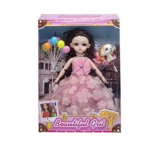 High-grade 12-inch Joint Solid Body Lolita Doll with Puppy & Balloon Accessories