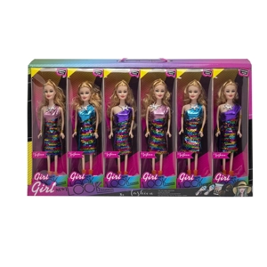 High-grade 11.5-inch Solid Body Movable Hand Rainbow Sequin Barbie Series, 6PCS