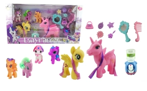 Magic Set: 6 Vinyl Ponies with Water Dispenser, 6-piece Blister Pack