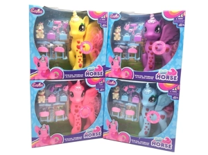 High-grade Vinyl Diamond Unicorn Pony Polly with Light & Music and Teaching Aids