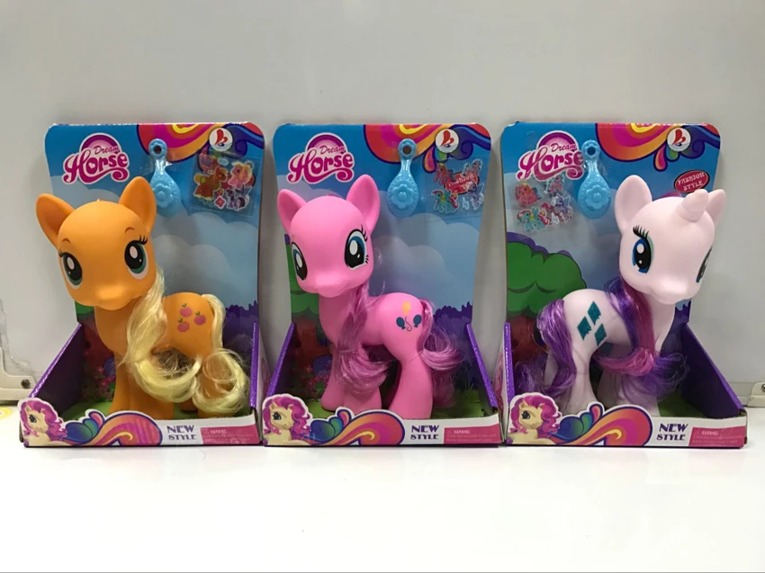 3 Styles Large Vinyl Dreamy Pony Polly Mixed Pack with Pony Stickers, Combs & Music