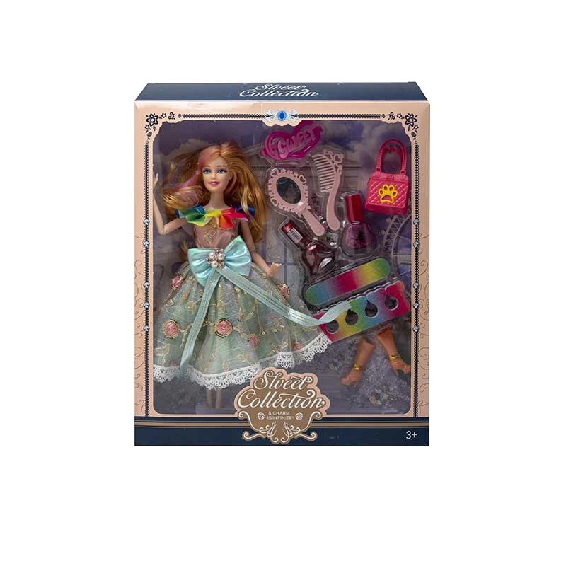 High-grade 11.5-inch Solid Body 9-joint Wedding Barbie with Dressing Blister Accessories & Handbag