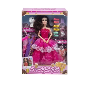 High-grade 11.5-inch 9-joint Solid Body Wedding Barbie with Shoes Blister Accessories & Puppy