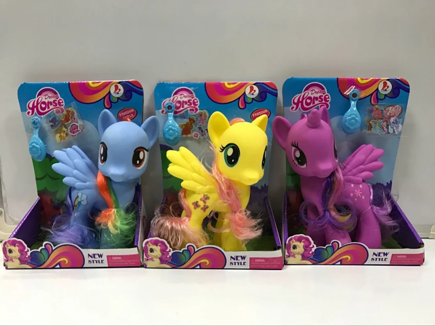 3 Styles Large Vinyl Dreamy Pony Polly Mixed Pack with Pony Stickers, Combs & Music