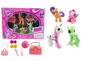Box Set: 4 Vinyl Ponies with Handbag, 8-piece Set
