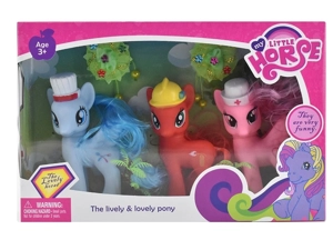3 Styles Mixed Mini Vinyl Ponies with Pony Accessories