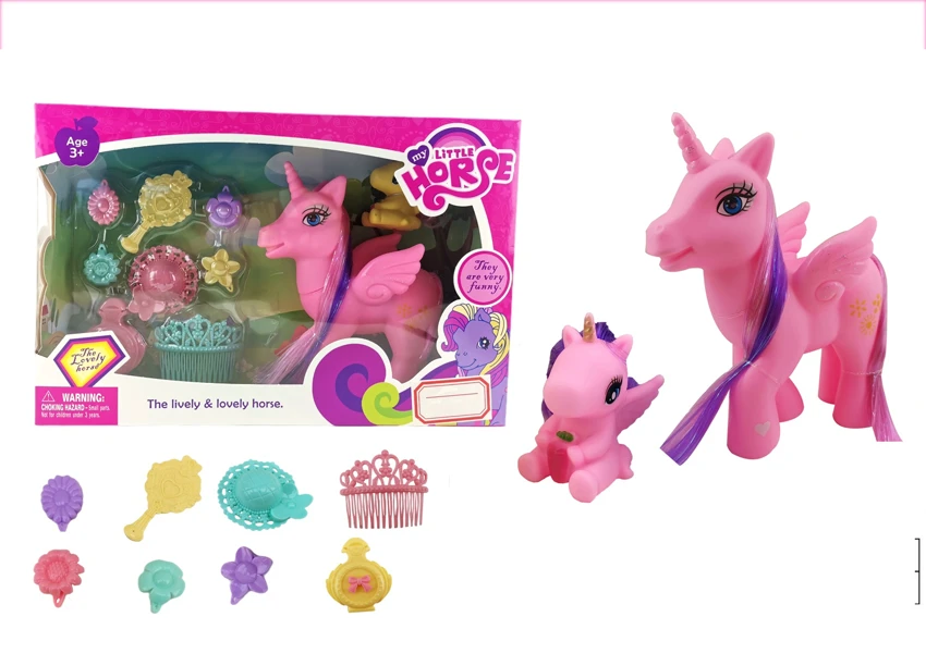 Box Set: Large Vinyl Pony with 1 Small Vinyl Pony, 8-piece Set