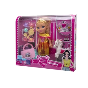 High-grade 10-inch Hollow Body Doll with Pony, Big Crown, Large Handbag & Dressing Blister Accessories