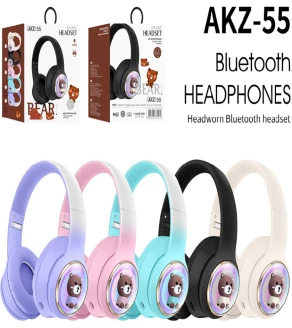 AKZ-55<br/>หูแมวไม่มีสีไล่ระดับสี<br/>(บลูทู ธ + วิทยุการ์ด + หูแมวมีไฟ) <br/>ไม่มีสายสัญญาณเสียง