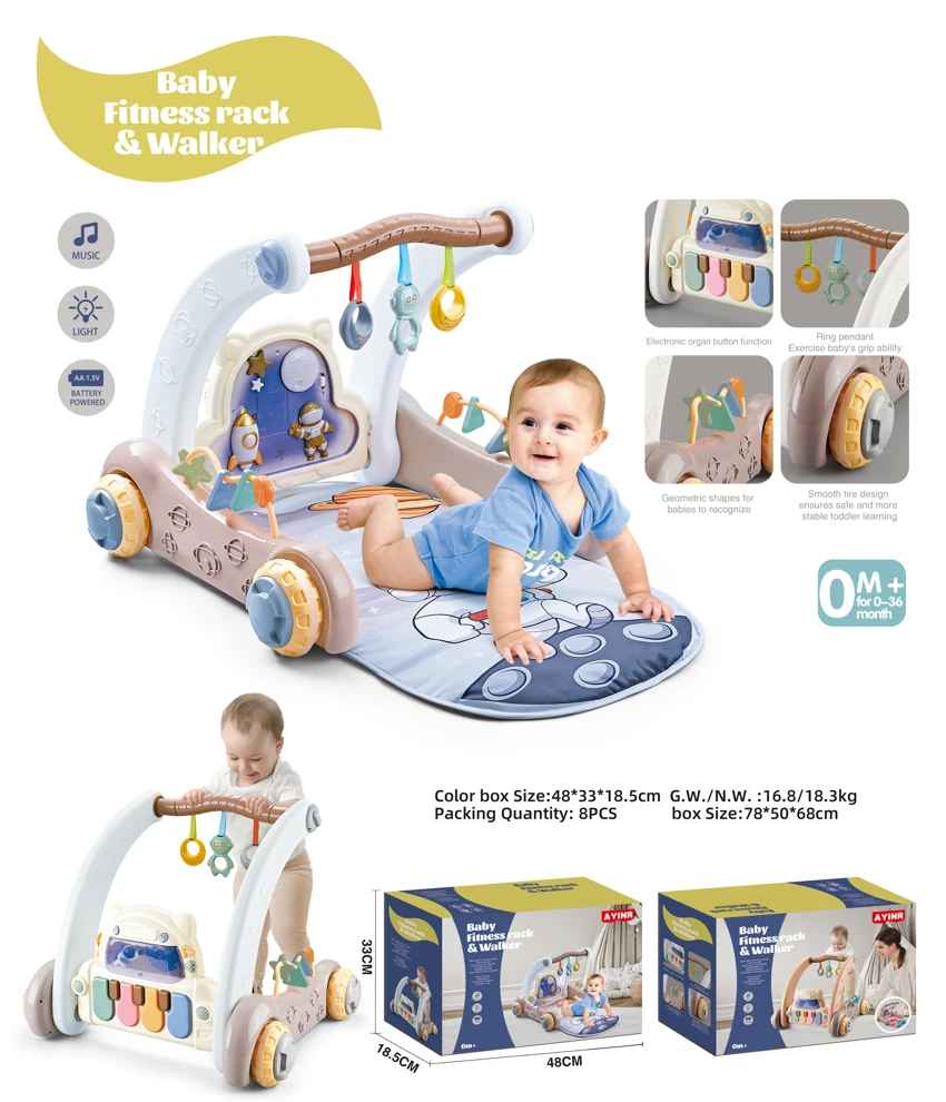 Multifunctional Baby Walker with Foot Piano