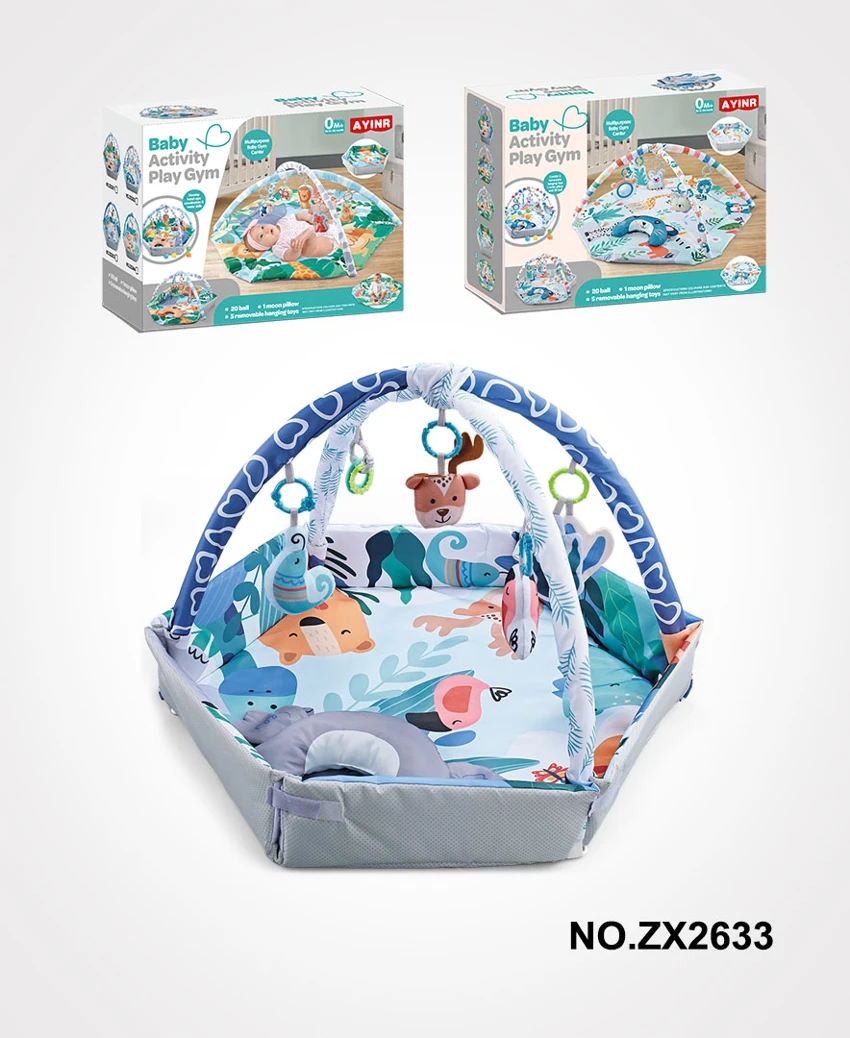 Hexagonal 4-in-1 Elephant Playpen Mat