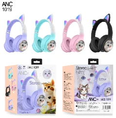 AKZ-1019 ANC Bluetooth Headset with Glowing Cat Ears