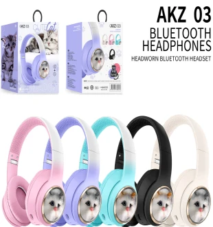 AKZ-03 Simulasi Kucing<br/>Tiada telinga kucing yang berubah warna<br/>(Bluetooth + kad radio) <br/>Tiada kabel audio yang diperlukan