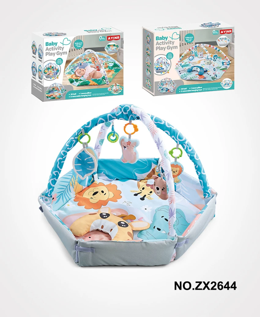 Hexagonal 4-in-1 Giraffe Playpen Mat