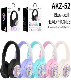 AKZ-52 Gradient Color without Cat Ears (Bluetooth + TF Card Playback + Glowing Cat Ear Cover), No Audio Cable Included