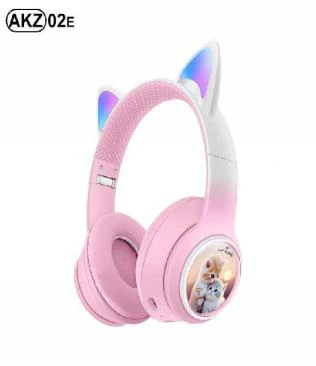 AKZ-02E anjing<br/>Ada telinga kucing yang berubah warna<br/>(Bluetooth + Radio Kad + Lampu Telinga Kucing) <br/>Tiada kabel audio yang diperlukan
