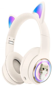 AKZ-60 Gradient Color with Cat Ears (Bluetooth + TF Card Playback + Glowing Cat Ear Cover), No Audio Cable Included