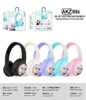 AKZ-08E Gradient Color Dog Style without Cat Ears (Bluetooth + TF Card Playback), No Audio Cable Included