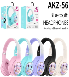 AKZ-56 Gradient Color without Cat Ears (Bluetooth + TF Card Playback + Glowing Cat Ear Cover), No Audio Cable Included